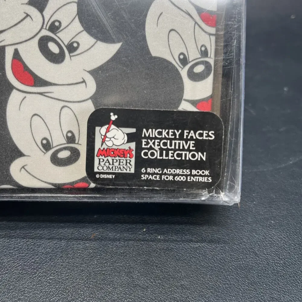 Vintage Disney Mickey Mouse 6 Ring Binder Address & Telephone Book Mickey Faces